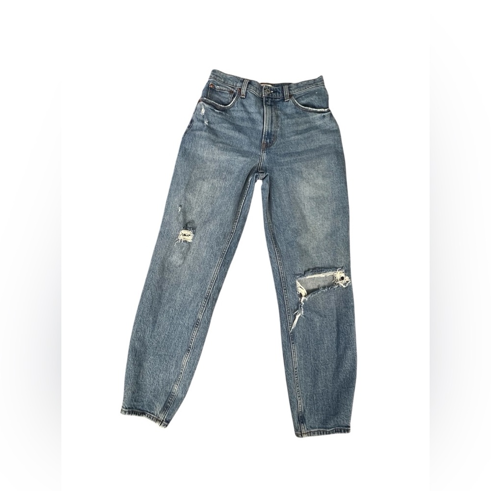 Abercrombie & Fitch Light Blue Distressed Boyfriend Jeans SIze 26 - Picture 3 of 12